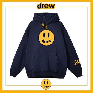 drew笑脸比伯潮牌贾斯丁欧美明星同款连帽卫衣时尚情侣秋冬加绒衫