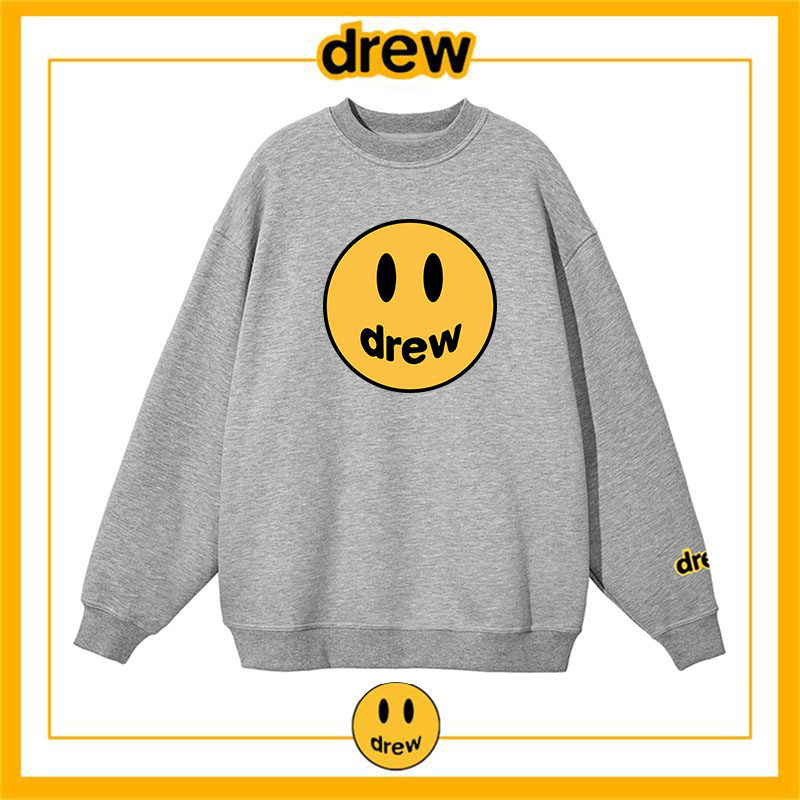 drew笑脸比伯潮牌美式套头圆领卫衣男女学生时尚百搭秋冬加厚上衣