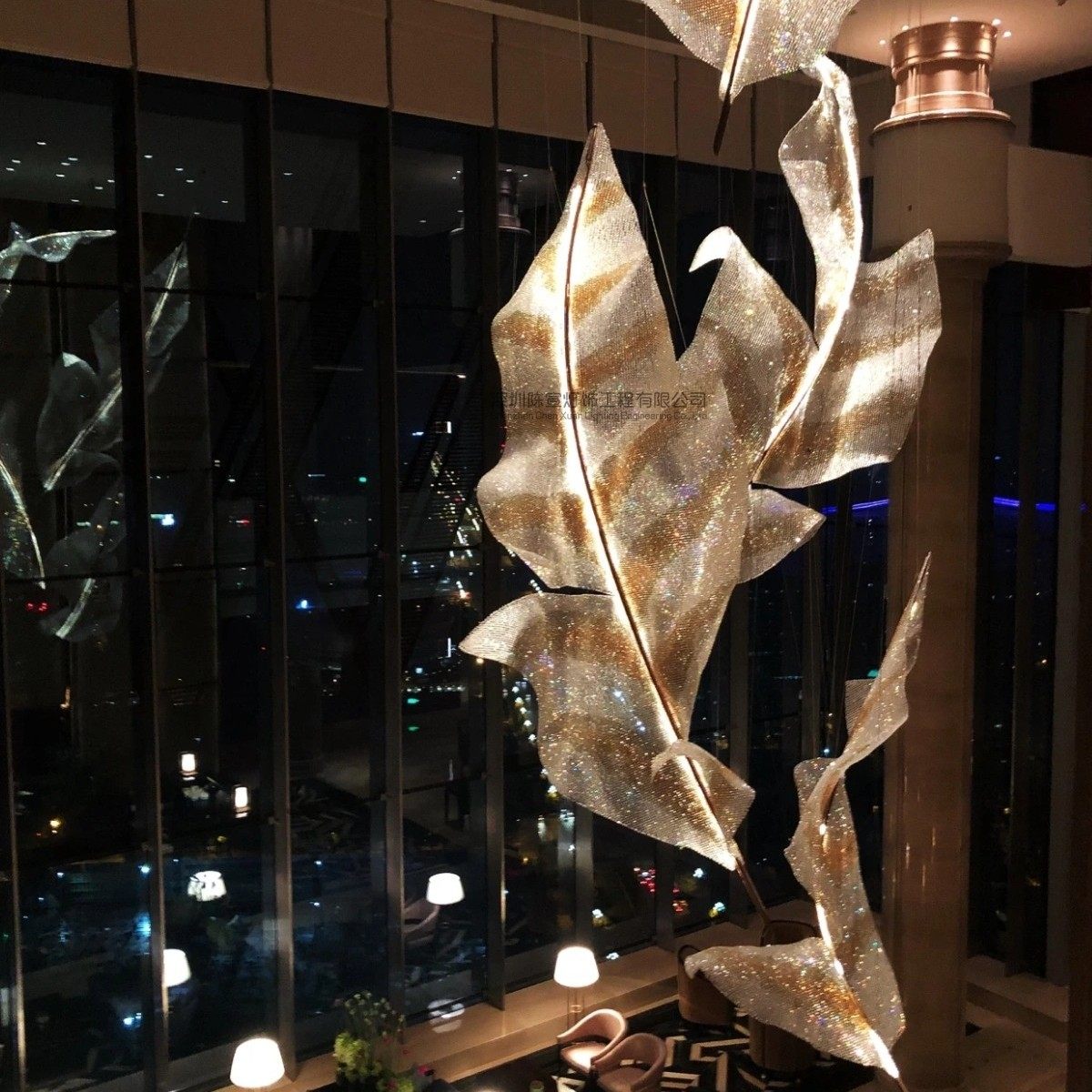宴会厅别墅大堂挑空异形艺术吊灯会所装饰灯售楼部沙盘非标定制10