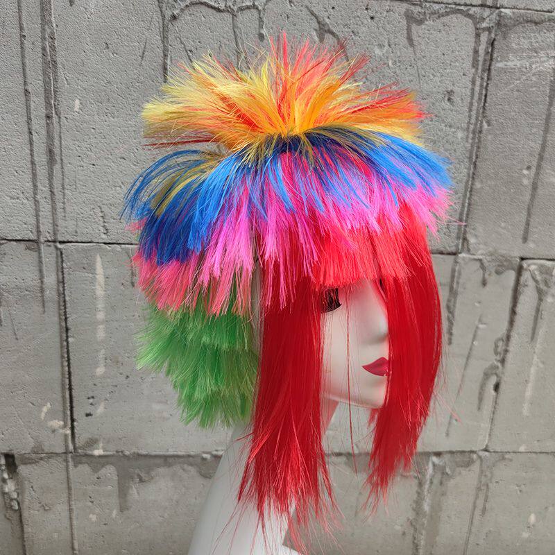 杀马特假发葬爱非主流男整顶长直发彩色爆炸头女网红表演道具个性