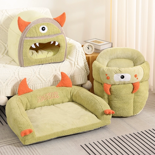 [Eli_pet nest pad] net red cat west teddy dog's nest ind winter теплые полузвученные подушки подушки