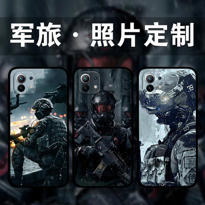适用小米13Pro12x11s10军旅军迷手机壳退伍老兵Civi2照片图片定制红米note12p11t爱国兵哥哥k60k50k40k30mix4