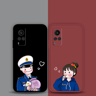 适用vivoiQoo12p11p10No6消防员情侣款手机壳喂糖蓝朋友周边x100x90x80x70x60y52照片定制s18s17s16s15s12s10