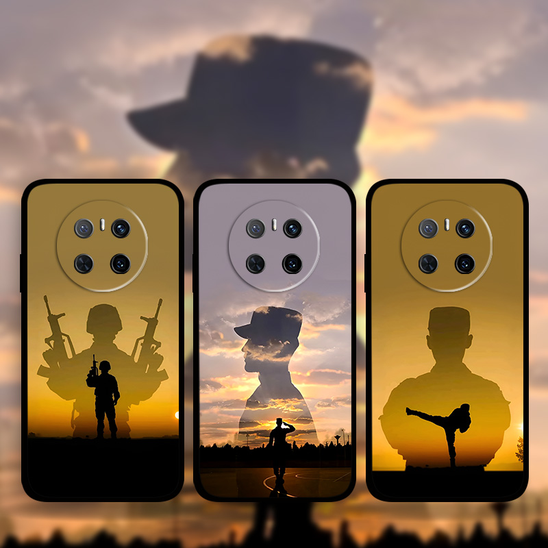 适用华为mate70Pro60p50e军旅风手机壳军迷Pura70p60p50p40p30军魂剪影兵哥退伍不褪色nova13p12Ultra11p10se