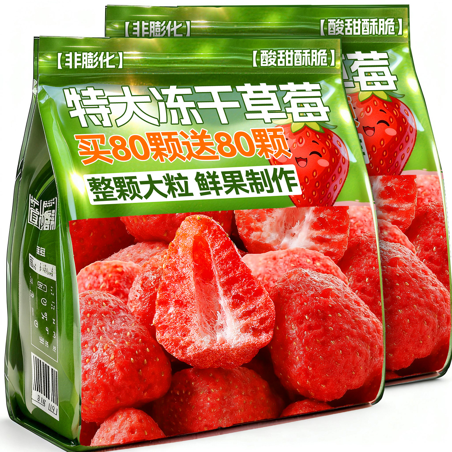 冻干草莓脆整颗雪花酥新鲜水果干零食烘焙专用低脂原孕妇材料零食,零食/坚果/特产,冻干水果/冻干奶块/混合冻干,淘宝优惠券,粉丝福利购,淘宝优惠卷