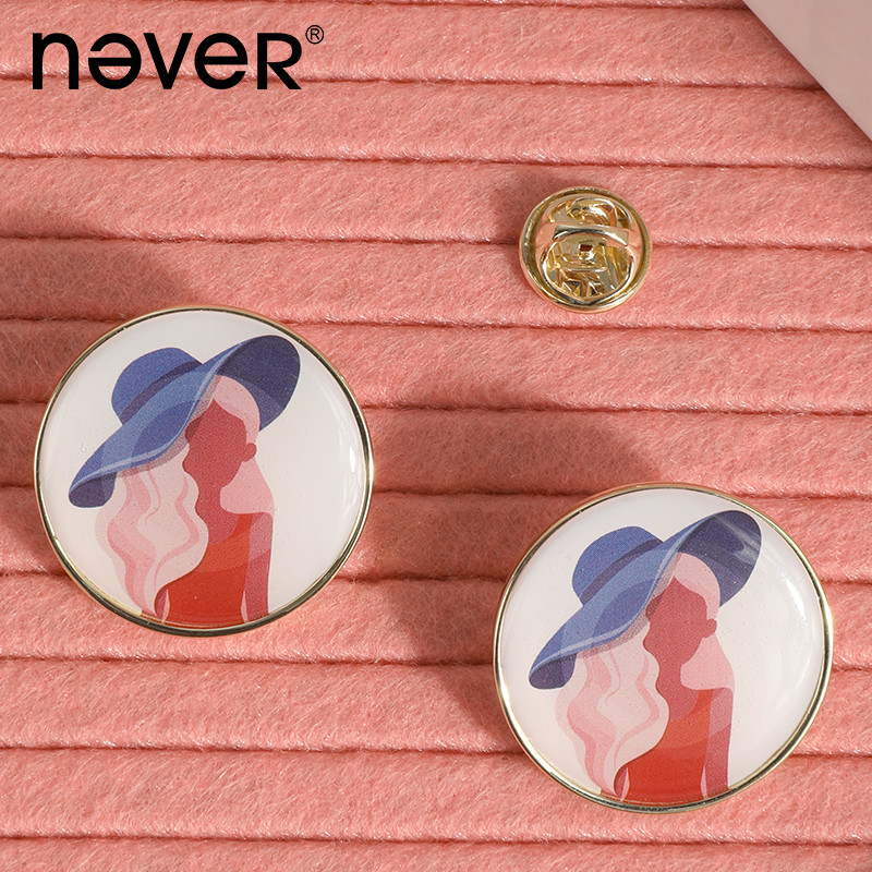never文创徽章胸针复古女生礼物