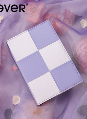 never编织本B6手账本笔记本新款棋盘格日记本软皮记事本方格本高颜值好看本子克莱因蓝告白手账简约