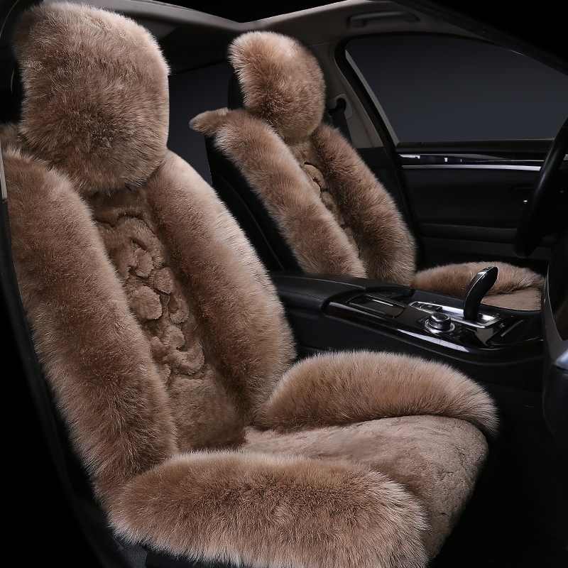 高档汽车羊毛坐垫套简约纯羊毛手工地毯式冬季专用半包围羊绒汽车