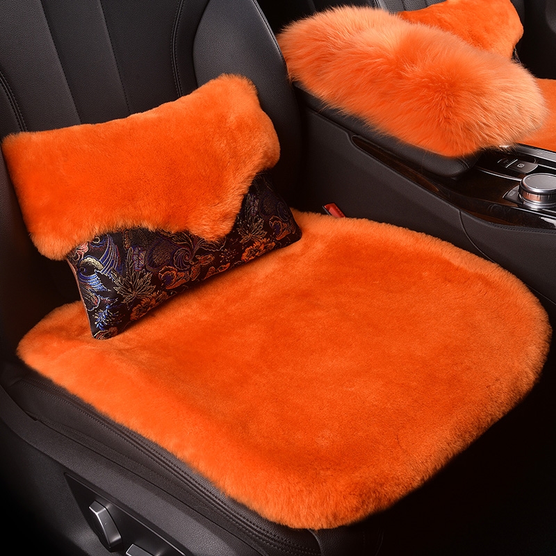 2025新款高档汽车坐垫毛绒车内三件套单片座椅车载短羊毛座垫冬季