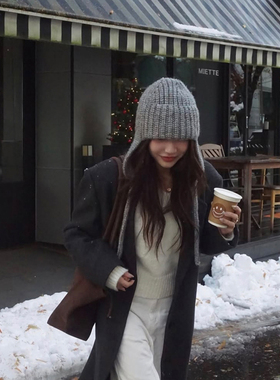 韩国柳智敏同款针织帽子女秋冬季保暖护耳飞行帽户外滑雪雷锋帽男