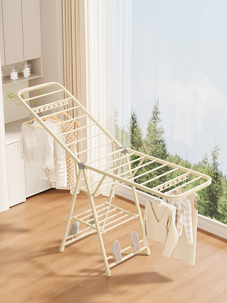 晾衣架落地可折叠阳台家用加粗加厚室外晾衣架室内落地式晾晒衣架