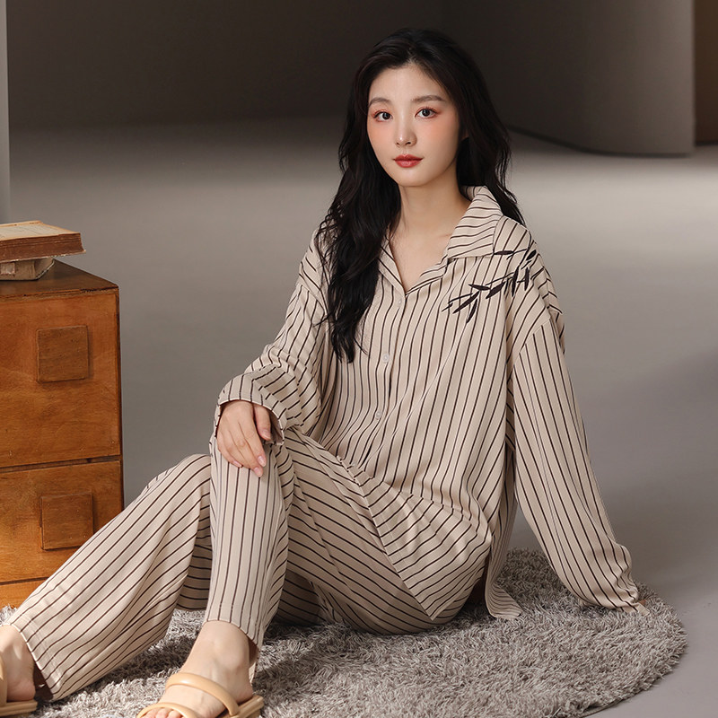 春季睡衣女韩版开衫网红风纯棉可外穿长袖全棉家居服套装