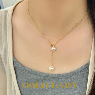 温柔感拉满2025秋冬季新款珍珠项链女流苏珍珠毛衣链高级感锁骨链