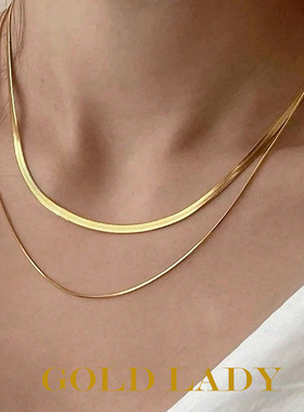 全网热销欧美ins风双层蛇骨链