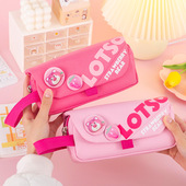 草莓熊笔袋女小学生文具盒女孩大容量可爱少女心铅笔盒女生款 铅笔袋笔盒儿童创意帆布高颜值文具袋网红幼儿园