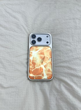 网红款超好看小众橙色水波纹适用苹果17promax手机壳iPhone17女新款16韩系15个性14时尚16Pro防摔15pro