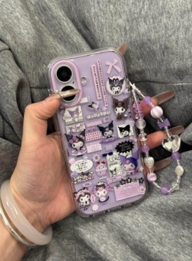 紫色透明库洛米适用于苹果17promax手机壳iphone16pro · 单壳 14