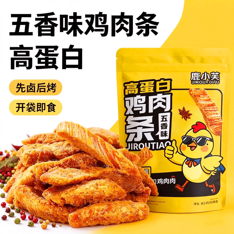 鹿小芙原切风干手撕鸡胸肉条