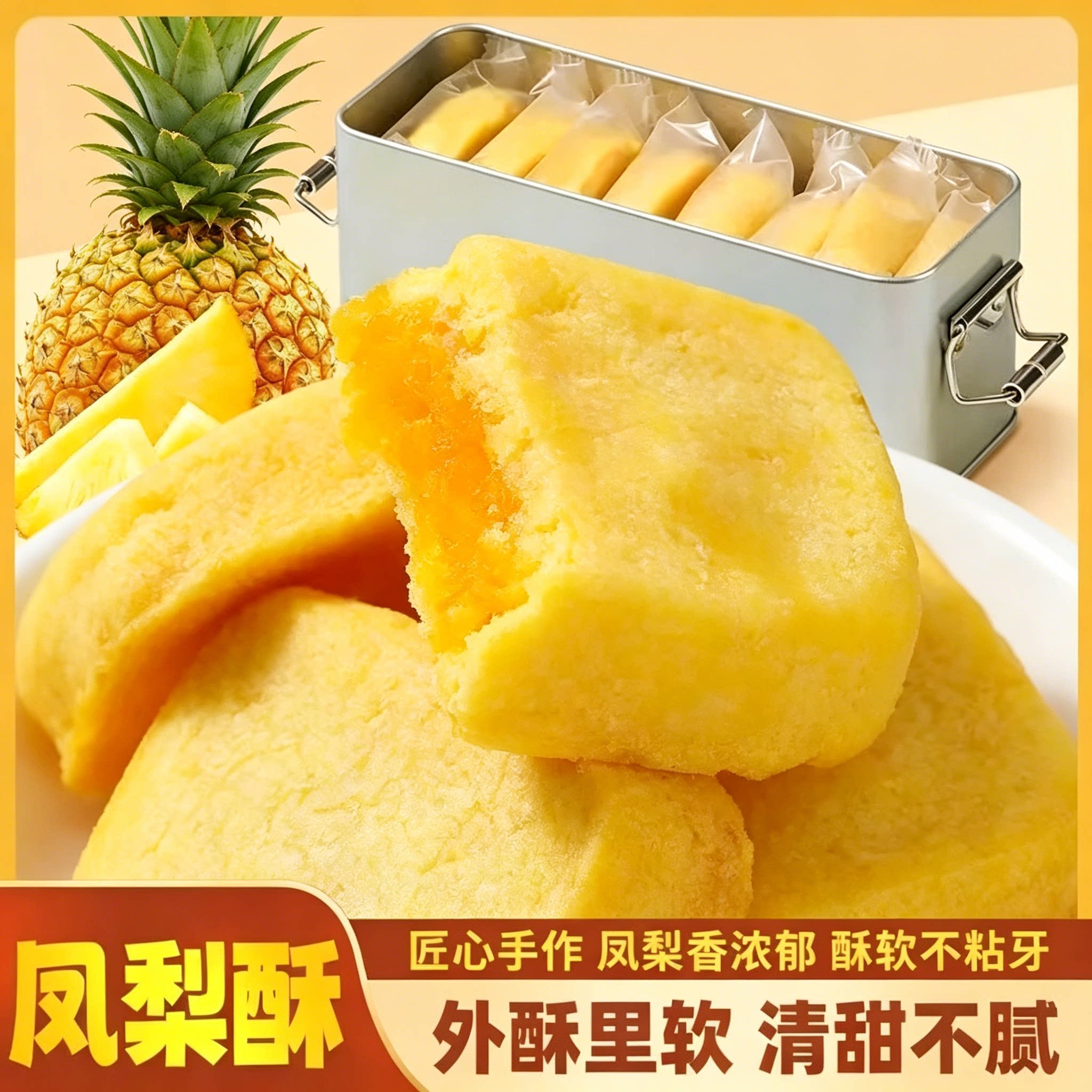 壹得利复古铁盒凤梨酥下午茶
