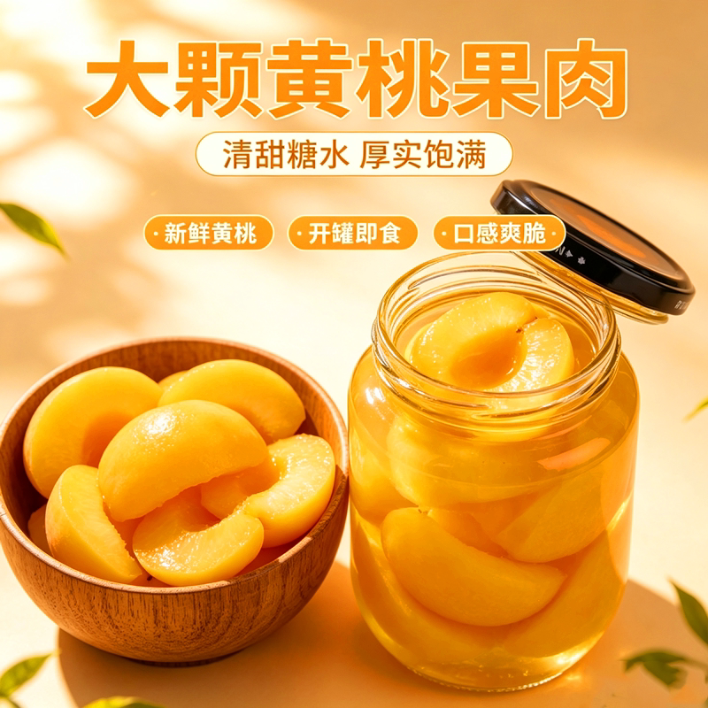 水果捞专用糖水黄桃罐头510g