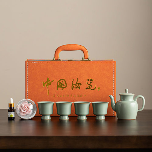 舒朗宫廷风汝窑酒具礼盒套装