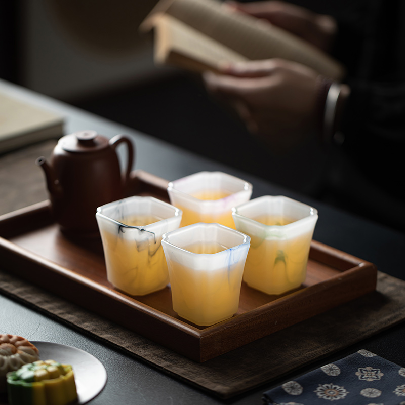 中式琉璃杯冰冻烧茶盏国风冷萃杯鸡尾酒威士忌酒杯二两清酒一口杯
