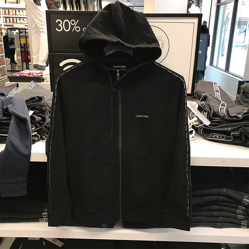 calvin klein ck男士新款连帽拉链卫衣休闲运动百搭开衫外套上衣
