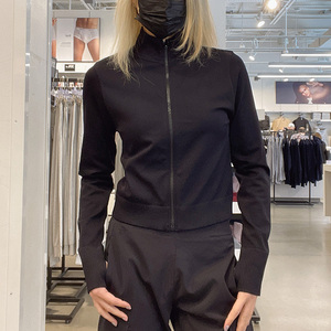 CK/Calvin Klein女士春秋夏时尚显瘦半高领健身运动拉链开衫外套