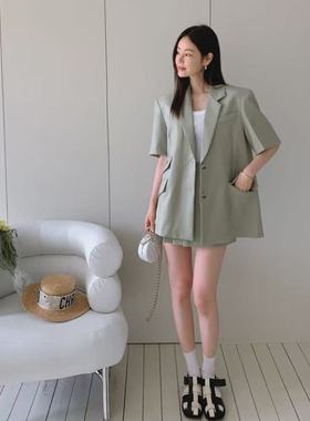 现货、韩国helder西装外套通勤高级感气质ins潮休闲职业装两件套