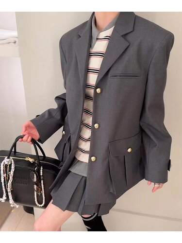 helder翻领小金扣西服外套套装