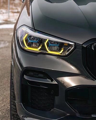 宝马日行灯柠檬黄黄金眼