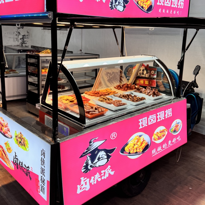 三轮车移动冰箱冰柜摆摊烧烤熟食炸串卤菜台式冷藏保鲜鸭脖展示柜