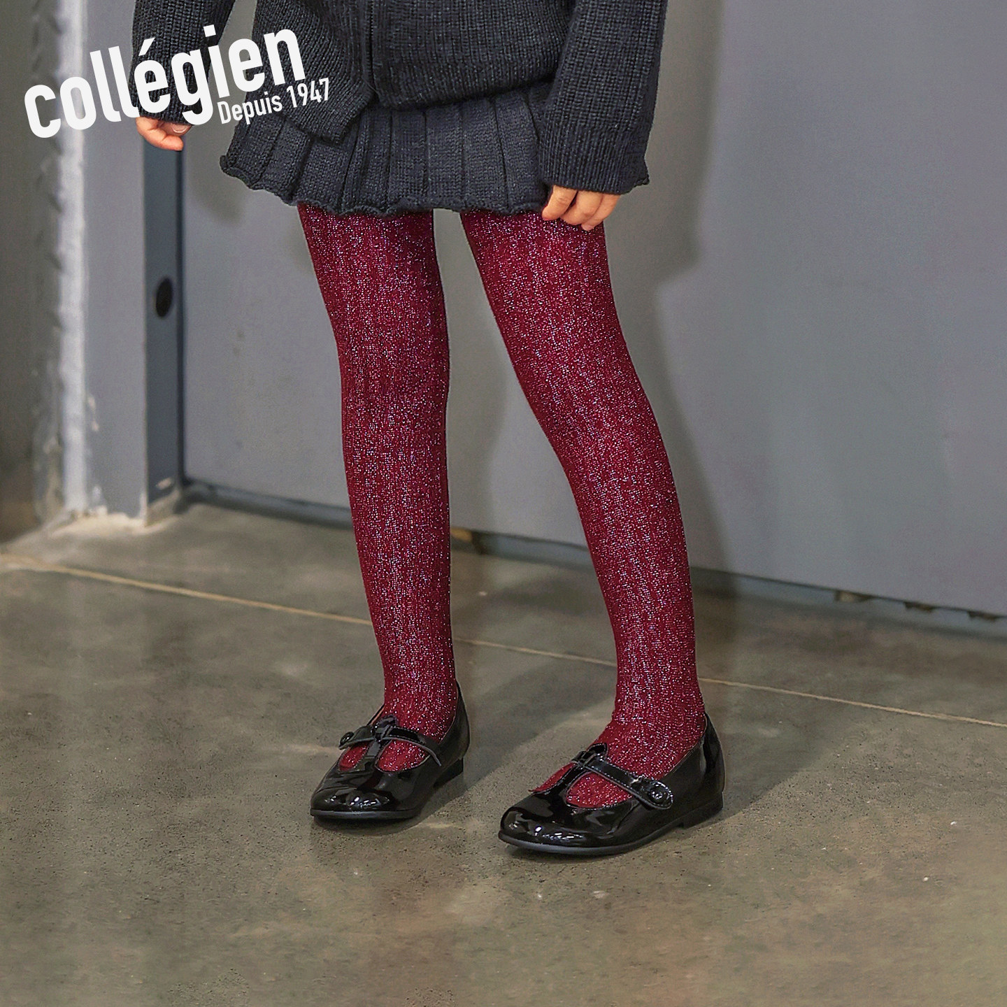 法国Collegien女童连裤袜春秋款埃及长绒棉打底裤宝宝裤袜可外穿