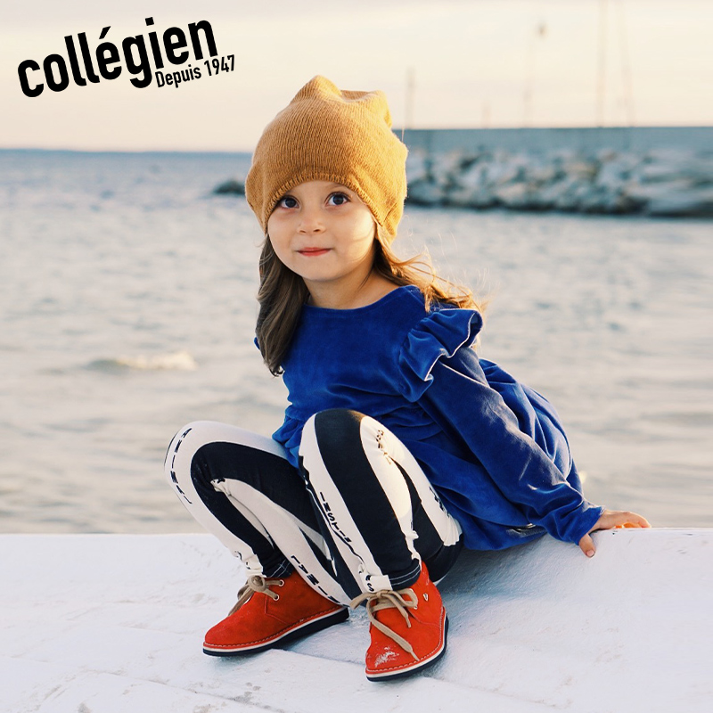 COLLEGIEN羊毛防风保暖毛线帽