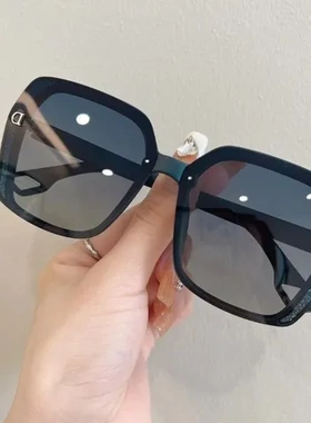 时尚太阳镜个性潮流2023镜框新款墨镜方形女士闪光粉D家高级感