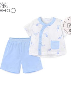 商场同款英式儿童夏季套装宝宝纯棉短袖短裤居家服YLNBJ20001A