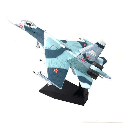 1：100俄罗斯苏-27SU-27侧卫重型战斗机仿真合金飞机模型成品