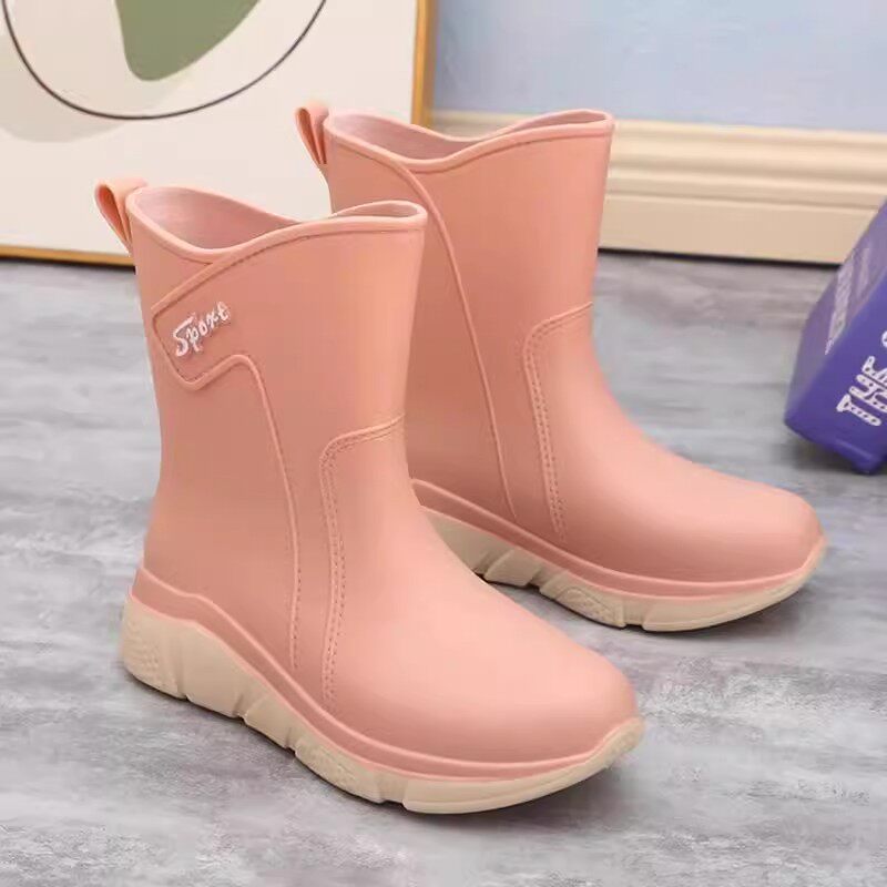 日本时尚一体加绒保暖防滑雨鞋女