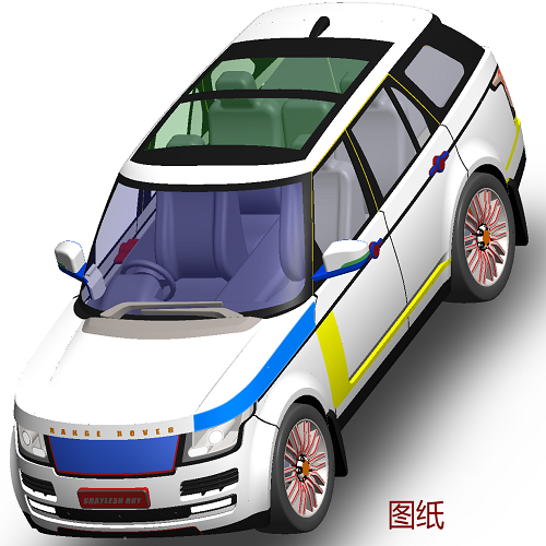 路虎汽车suv越野车曲面造型3d三维几何数模型stp图纸车身外形外观