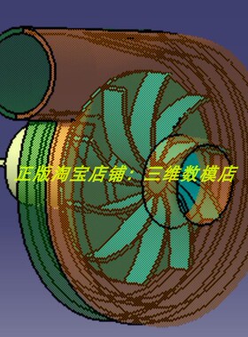 12V伏直流涡轮机 Solidworks含参 涡轮水泵扇叶 3D三维几何数模型