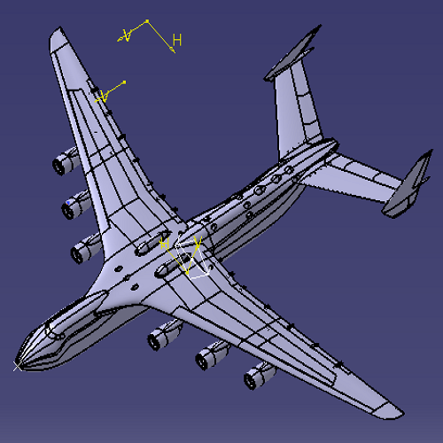 固定翼飞机客机缩小catia含参3d三维几何数模型机翼外观机身stp图
