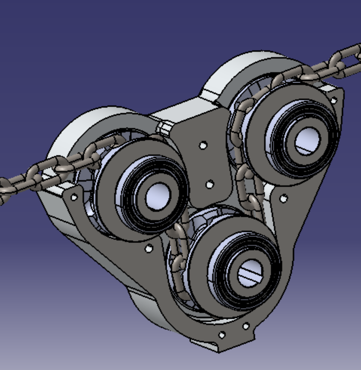 移动链式传动驱动3D三维几何数模型链盘子轴承链传动带流水输送线