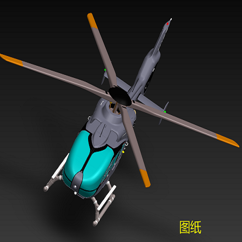 3.6米空客直升飞机3D三维几何数模型曲面造型直升机旋翼机stp图纸