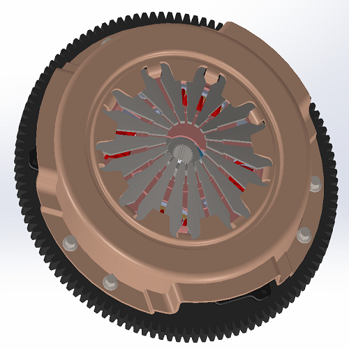 汽车轿车推式膜片弹簧离合器Solidworks模型3D三维几何数模离合器
