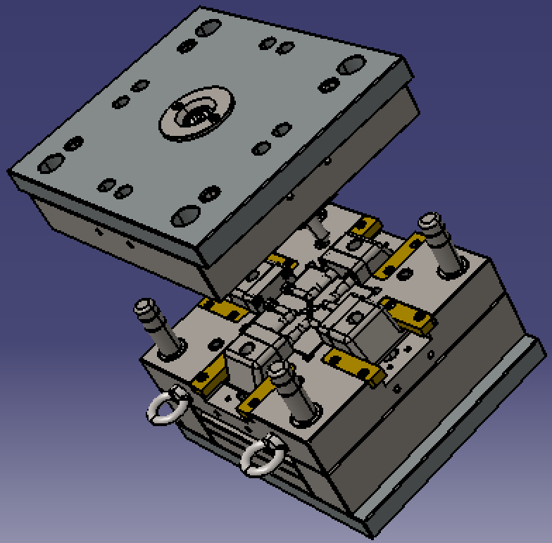 水管子弯管接头注塑模具3d三维几何数模型stp塑料压铸法成型结构