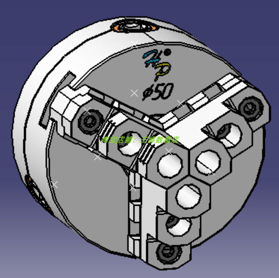 机床齿轮式定心夹紧机构装置3d三维几何数模型螺旋式老虎夹钳锁紧
