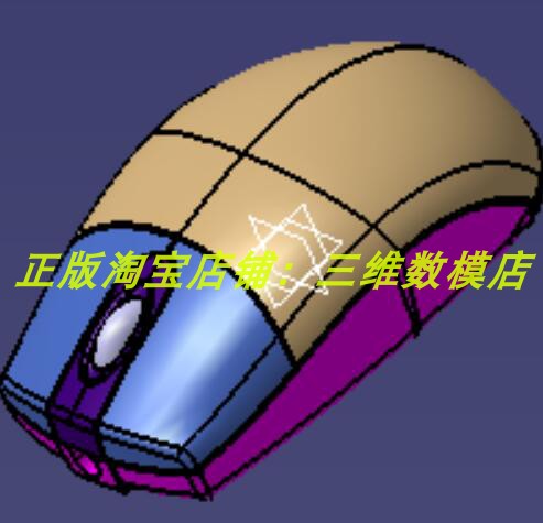 无线激光电 鼠标Catia含参创成式曲面设计3D打印素材三维几何模型