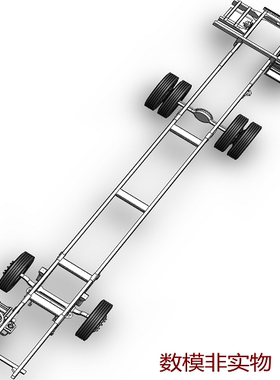 11米大货车卡车汽车3D三维几何数模型底盘车架Solidworks钢板弹簧