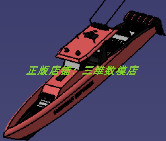 动力快艇多螺旋桨水下机推进器游艇船舶3d打印素材三维几何数模型