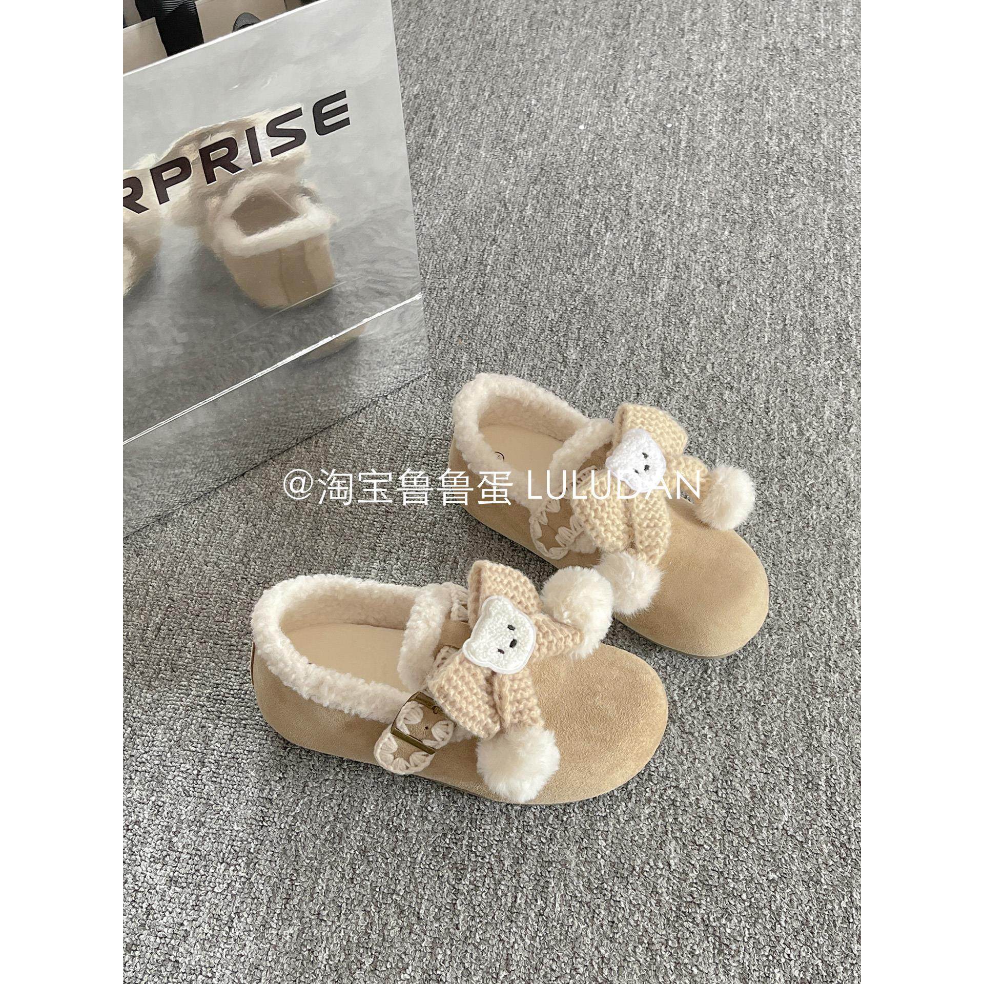 全包厚底勃肯鞋子女2025新款爆款冬季加绒二棉女鞋穆勒鞋